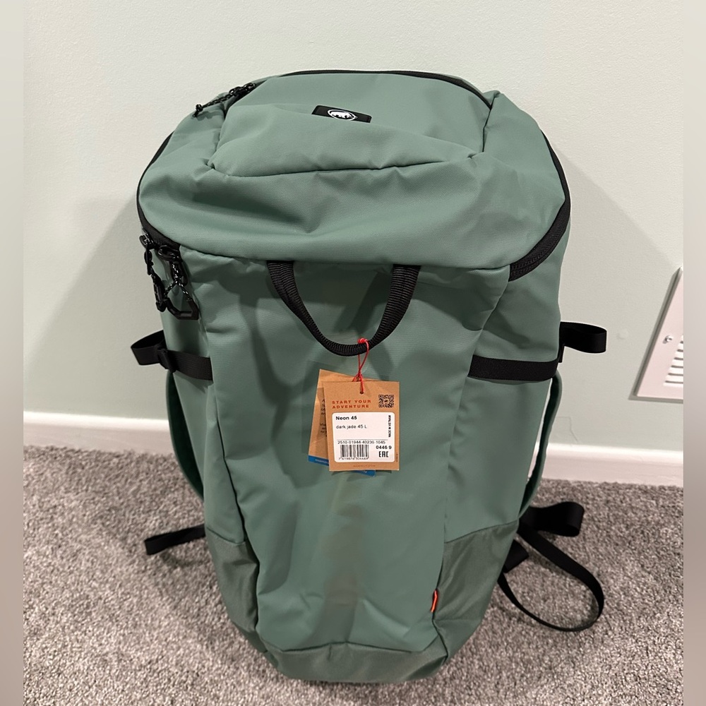 Mammut Neon 45 Backpack - 45L climbing backpack- dark jade color